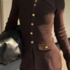 Suzie geribbelde lange top met lange mouwen – Chocoladebruin