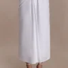 Talia gedrapeerde linnen midirok – Wit Talia gedrapeerde linnen midirok – Wit
