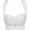 Talia haltertop van chiffon en linnen – Wit Talia haltertop van chiffon en linnen – Wit