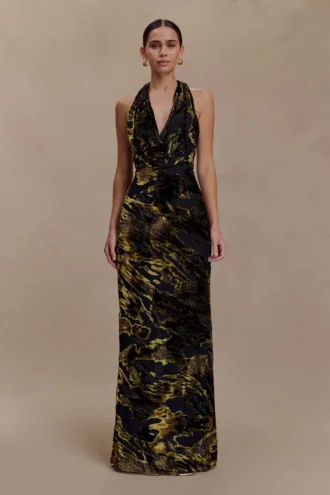 Talila maxi-jurk met cowl-front – Velvet Burnout