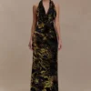 Talila maxi-jurk met cowl-front – Velvet Burnout Talila maxi-jurk met cowl-front – Velvet Burnout