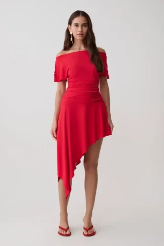 Talise modale Hankie midi-rok – Rood