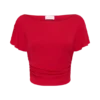 Talise modaal top met volant en korte mouwen – Rood Talise modaal top met volant en korte mouwen – Rood