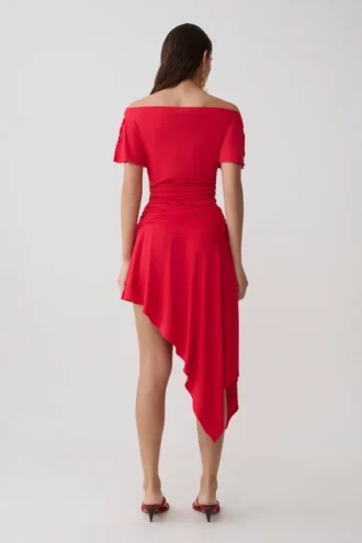 Talise modale Hankie midi-rok – Rood