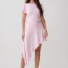 Talise modale midi-rok met vouw – balletroze Talise modale midi-rok met vouw – balletroze