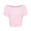 Talise modale top met volants en korte mouwen – balletroze Talise modale top met volants en korte mouwen – balletroze