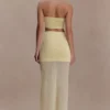 Tanyel doorschijnende maxi-rok van gebreide bandage – Lemon Tanyel doorschijnende maxi-rok van gebreide bandage – Lemon