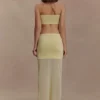 Tanyel doorschijnende maxi-rok van gebreide bandage – Lemon Tanyel doorschijnende maxi-rok van gebreide bandage – Lemon