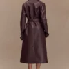 Tarah Trenchcoat van imitatieleer – Cacaobruin Tarah Trenchcoat van imitatieleer – Cacaobruin
