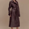 Tarah Trenchcoat van imitatieleer – Cacaobruin Tarah Trenchcoat van imitatieleer – Cacaobruin