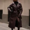 Tarah Trenchcoat van imitatieleer – Cacaobruin Tarah Trenchcoat van imitatieleer – Cacaobruin