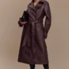 Tarah Trenchcoat van imitatieleer – Cacaobruin Tarah Trenchcoat van imitatieleer – Cacaobruin