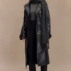 Tarah trenchcoat van imitatieleer – Zwart Tarah trenchcoat van imitatieleer – Zwart