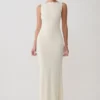 Tarna mouwloze slinky maxi-jurk – ivoorkleurig Tarna mouwloze slinky maxi-jurk – ivoorkleurig