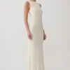 Tarna mouwloze slinky maxi-jurk – ivoorkleurig Tarna mouwloze slinky maxi-jurk – ivoorkleurig