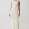Tarna mouwloze slinky maxi-jurk – ivoorkleurig Tarna mouwloze slinky maxi-jurk – ivoorkleurig