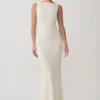 Tarna mouwloze slinky maxi-jurk – ivoorkleurig Tarna mouwloze slinky maxi-jurk – ivoorkleurig