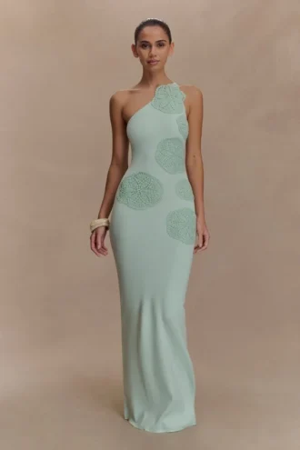 Teneika gehaakte maxi-jurk – Licht aqua