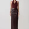 Thalia midi-rok van imitatieleder met krokodillenprint – Merlot Thalia midi-rok van imitatieleder met krokodillenprint – Merlot