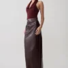 Thalia midi-rok van imitatieleder met krokodillenprint – Merlot Thalia midi-rok van imitatieleder met krokodillenprint – Merlot