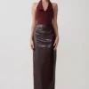 Thalia midi-rok van imitatieleder met krokodillenprint – Merlot Thalia midi-rok van imitatieleder met krokodillenprint – Merlot