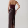 Thalia midi-rok van imitatieleder met krokodillenprint – Merlot Thalia midi-rok van imitatieleder met krokodillenprint – Merlot