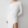 Thalyn crêpe maxi-jurk met split – wit