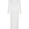 Thalyn crêpe maxi-jurk met split – wit