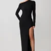 Thalyn crêpe maxi-jurk met split – zwart Thalyn crêpe maxi-jurk met split – zwart