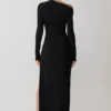 Thalyn crêpe maxi-jurk met split – zwart Thalyn crêpe maxi-jurk met split – zwart