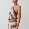 Thea haltertop van chiffon zonder mouwen – Multi Stripe Thea haltertop van chiffon zonder mouwen – Multi Stripe