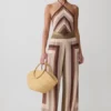 Thea haltertop van chiffon zonder mouwen – Multi Stripe Thea haltertop van chiffon zonder mouwen – Multi Stripe