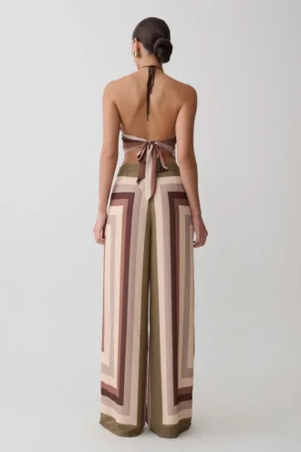Rachel chiffon broek met rechte pijpen – Multi Stripe