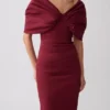 Thelma Bardot maxi-jurk – wijnrood Thelma Bardot maxi-jurk – wijnrood
