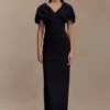 Thelma Bardot maxi-jurk – Zwart Thelma Bardot maxi-jurk – Zwart