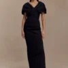 Thelma Bardot maxi-jurk – Zwart Thelma Bardot maxi-jurk – Zwart