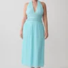Thien halter midi-jurk met capuchon – Blauw Thien halter midi-jurk met capuchon – Blauw