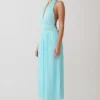 Thien halter midi-jurk met capuchon – Blauw Thien halter midi-jurk met capuchon – Blauw