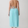 Thien halter midi-jurk met capuchon – Blauw Thien halter midi-jurk met capuchon – Blauw