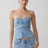 Tommy strapless Denim Top met gesp – Classic Blue Tommy strapless Denim Top met gesp – Classic Blue