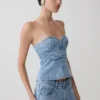 Tommy strapless Denim Top met gesp – Classic Blue Tommy strapless Denim Top met gesp – Classic Blue