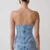 Tommy strapless Denim Top met gesp – Classic Blue Tommy strapless Denim Top met gesp – Classic Blue