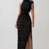 Trinh maxi-jurk met één schouder – Zwart