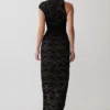 Trinh maxi-jurk met één schouder – Zwart