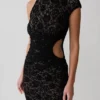 Trinh maxi-jurk met één schouder – Zwart