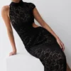 Trinh maxi-jurk met één schouder – Zwart