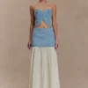Tully strapless Denim top met stiksels – 80’s Blue Tully strapless Denim top met stiksels – 80’s Blue