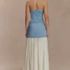 Tully strapless Denim top met stiksels – 80’s Blue Tully strapless Denim top met stiksels – 80’s Blue