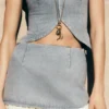 Tully strapless Denim top met stiksels – 80’s Blue Tully strapless Denim top met stiksels – 80’s Blue