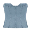 Tully strapless Denim top met stiksels – 80’s Blue Tully strapless Denim top met stiksels – 80’s Blue